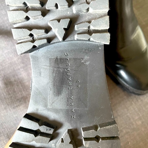 Zara Trafaluc Flat Ankle Silver Studded Boots US 9 / EU 40 - Picture 6 of 6